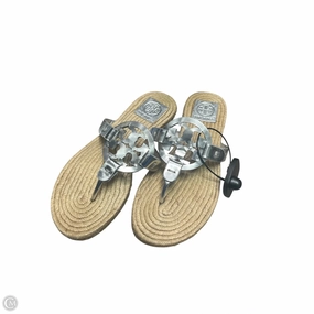 Vintage Love Wave Flow Sandals Designer By Tory Burch In Silver, Size: 7.5