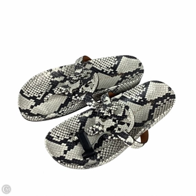 Dry Fast Versatile Everyday Wear Sandals Designer By Tory Burch In Snakeskin Print, Size: 6.5