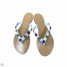 Sandals Designer By Tory Burch In White, Size: 6 Thermoformed Heel Counter Balanced Heel Counter
