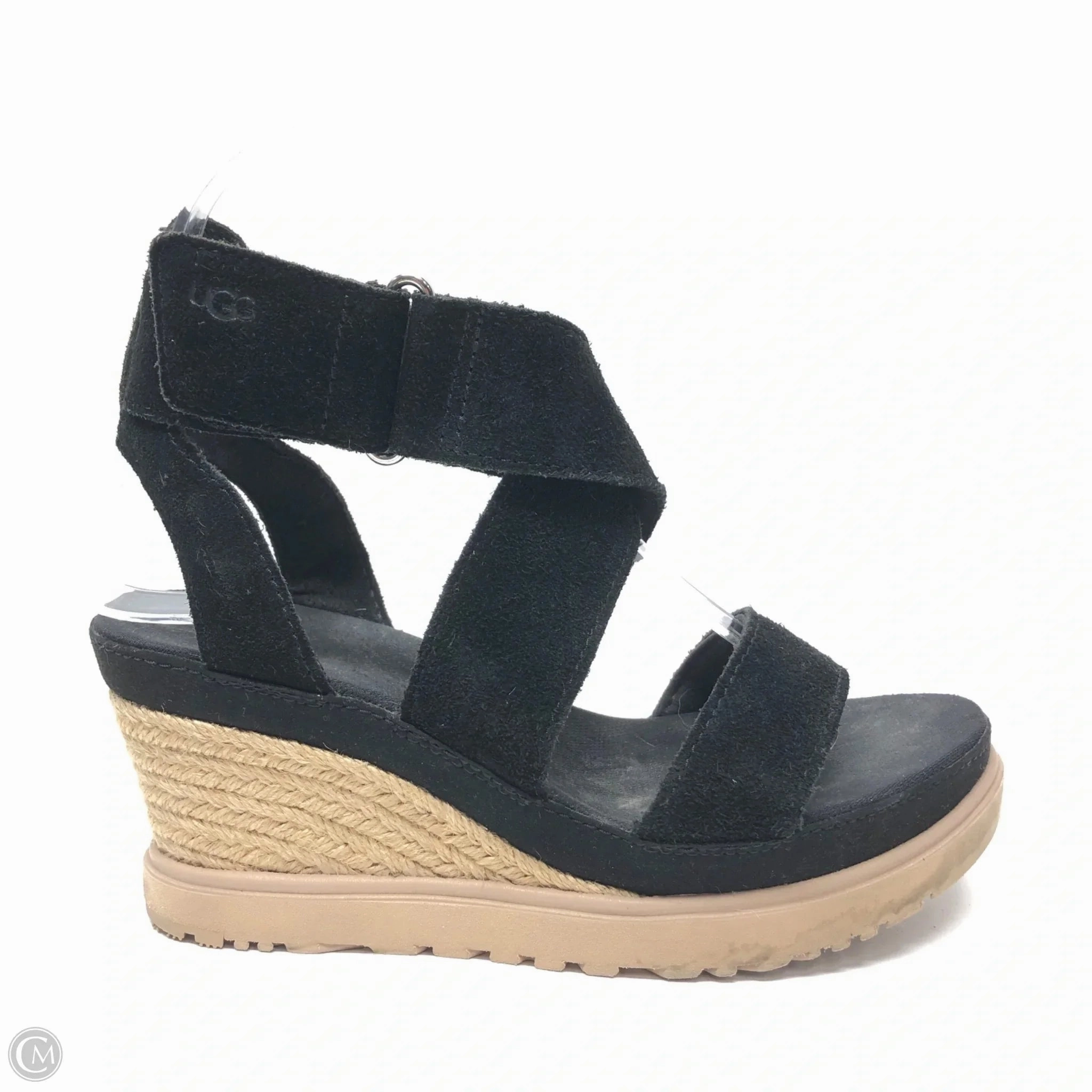 Anti Odor Gym Workout Sandals Designer By Ugg In Black, Size: 6.5