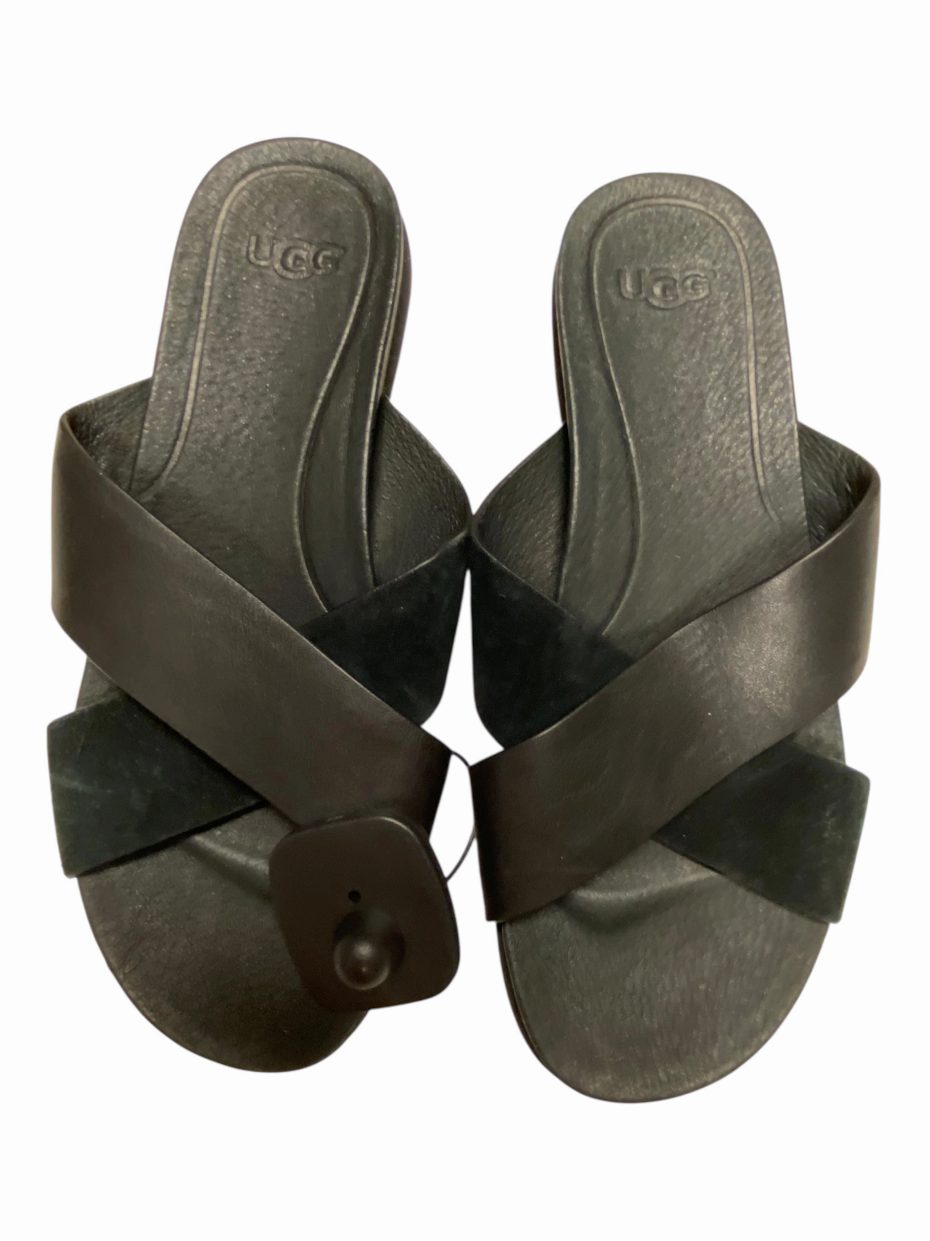 Sandals Designer By Ugg In Black, Size:6.5 Cushioned Footbed