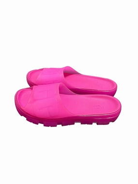 Rubber Sole Sandals Designer By Ugg In Pink, Size: 10