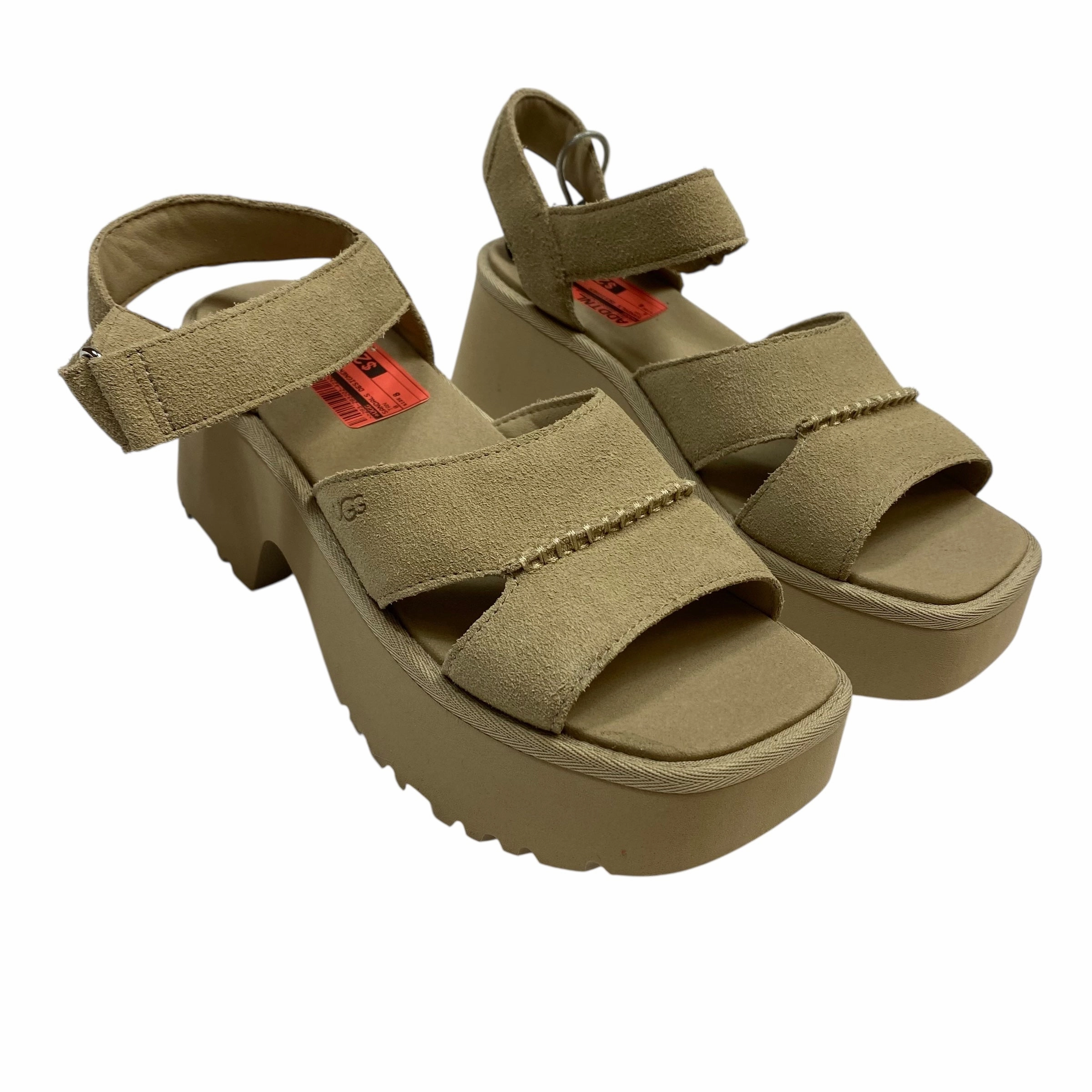 Sandals Designer By Ugg In Tan, Size:8 World Step Dust Free