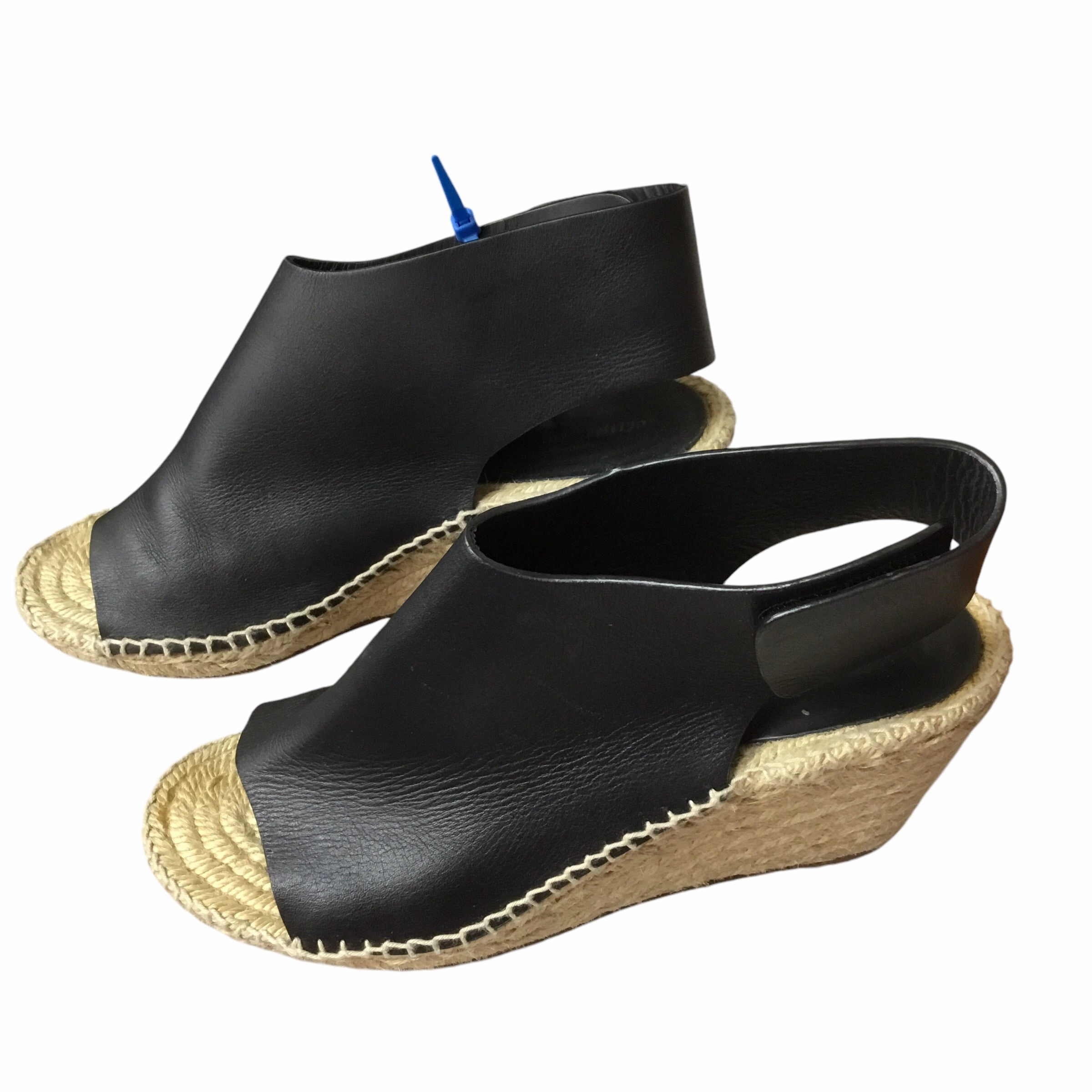 Old School Cushioned Sandals Luxury Designer By Celine In Black, Size: 38