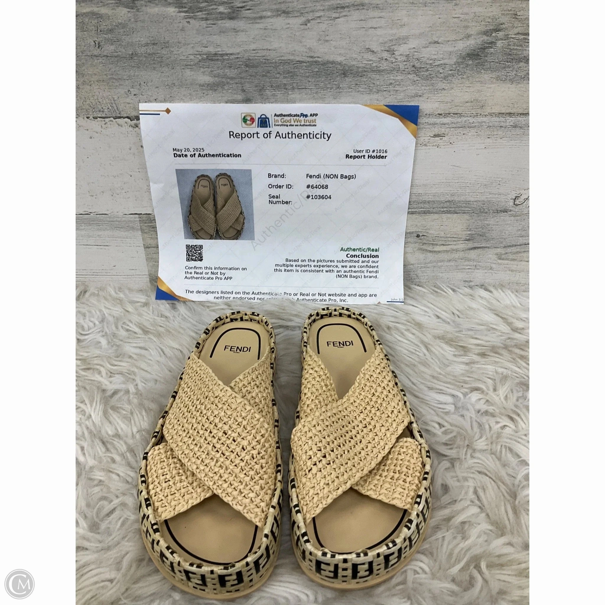 Any Path Sandals Luxury Designer By Fendi In Tan, Size: 8