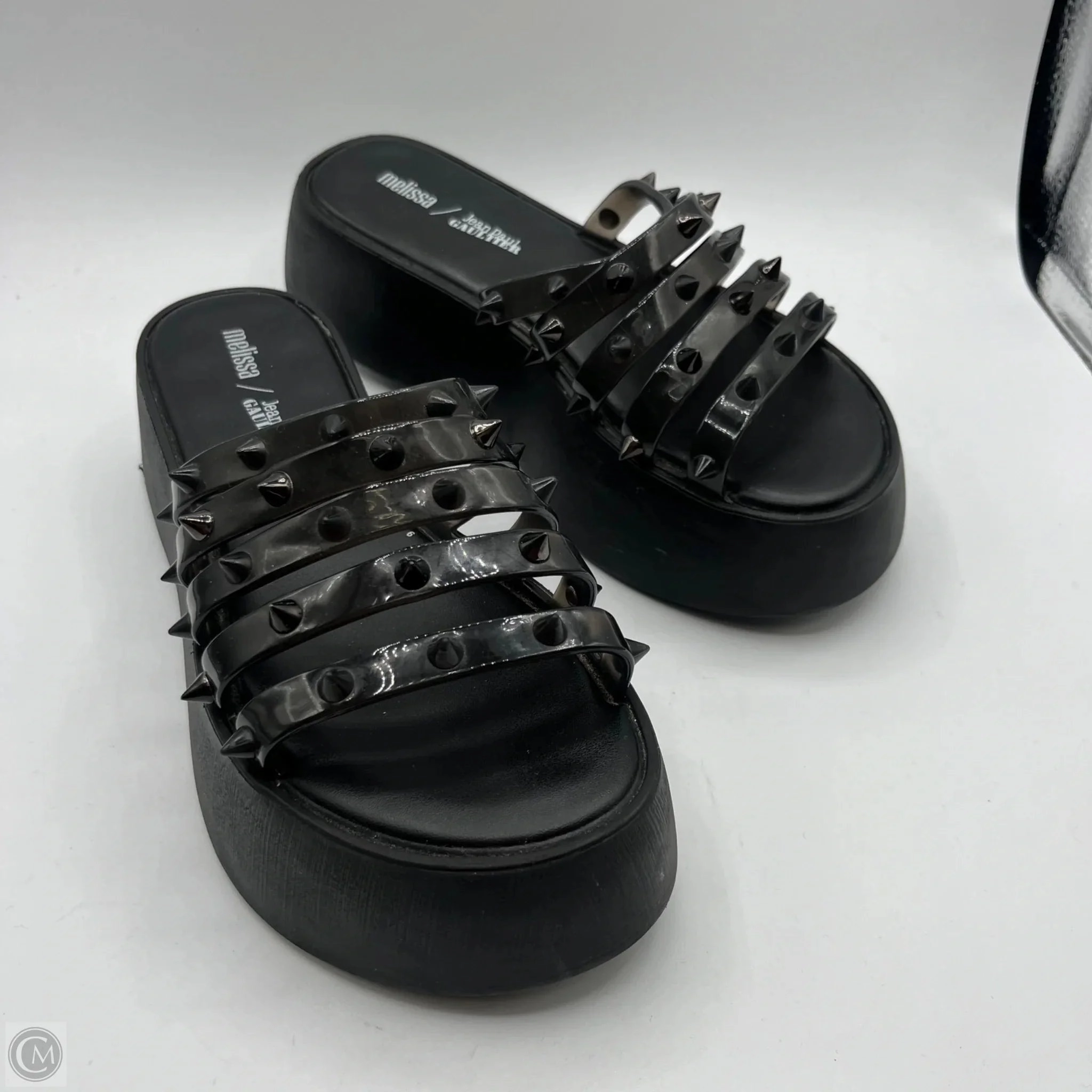 Sandals Luxury Designer By Jean Paul Gaultier In Black, Size: 7 Low Arch