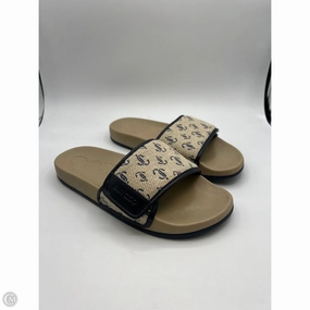 Breathable Beach Walk Greek Ease Sandals Luxury Designer By Jimmy Choo In Blue & Tan, Size: 6.5