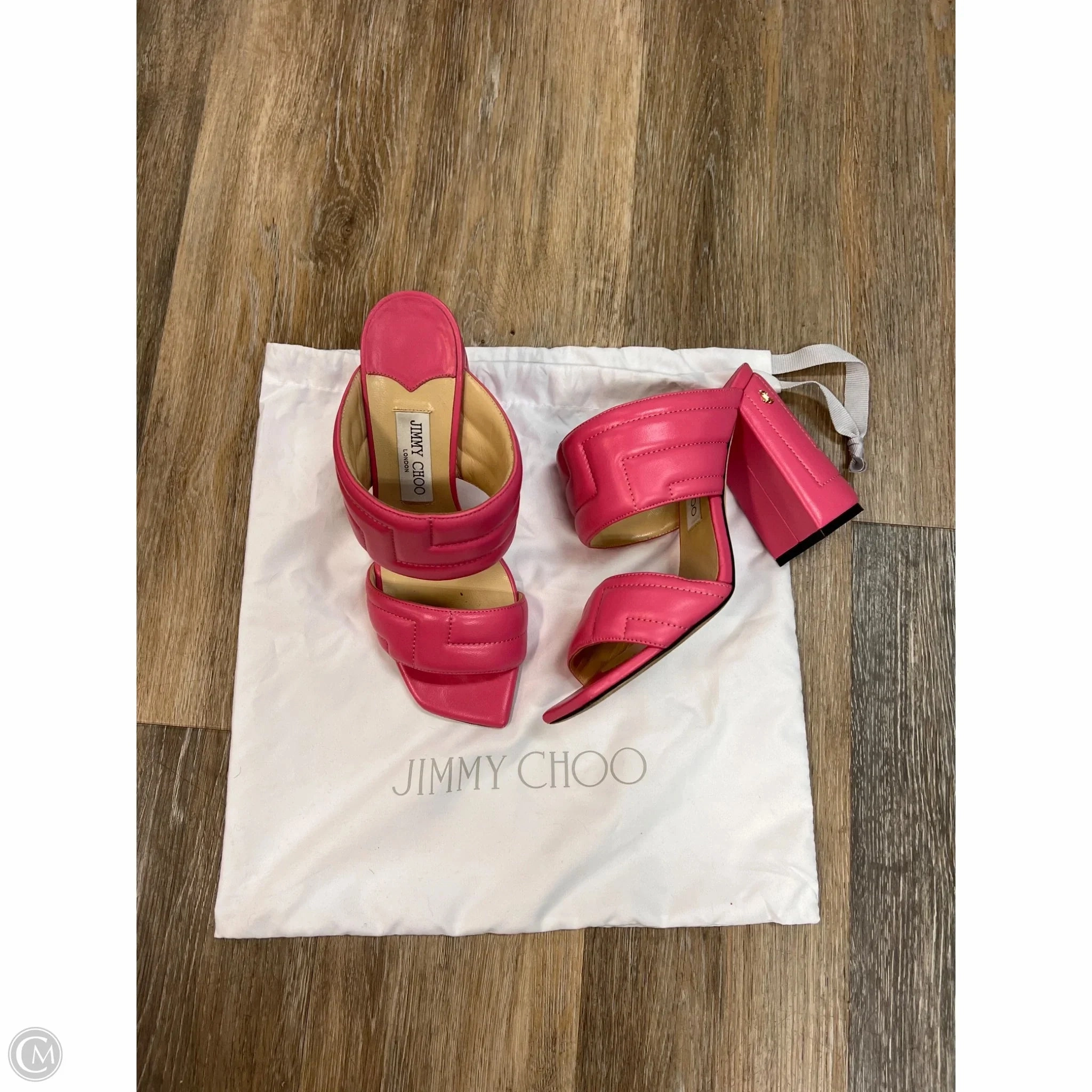 Sandals Luxury Designer By Jimmy Choo In Pink, Size: 9.5 Eco Friendly Construction Rock Guard