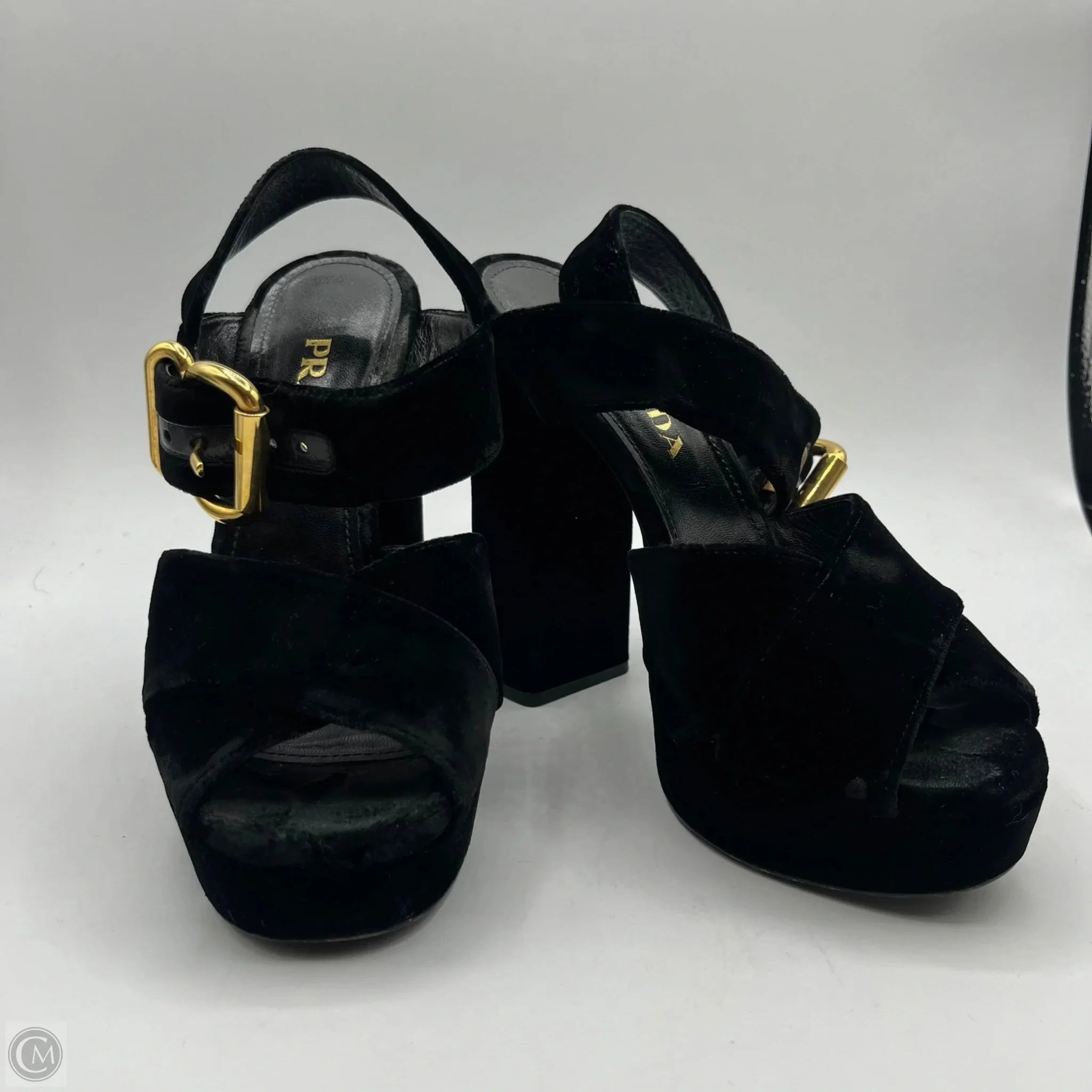 Sandals Luxury Designer By Prada In Black, Size: 6 Quick Fit Classic Chic