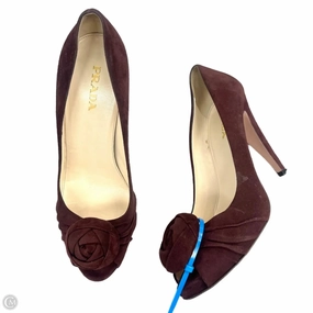 Soft Material Sandals Luxury Designer By Prada In Purple, Size: 10.5