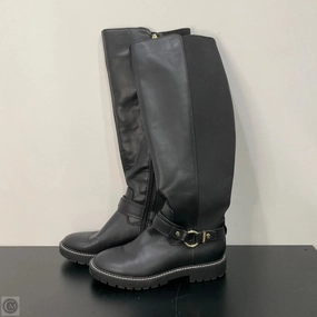 Stylish Option Boots Knee Flats By Tommy Hilfiger In Black, Size: 8.5