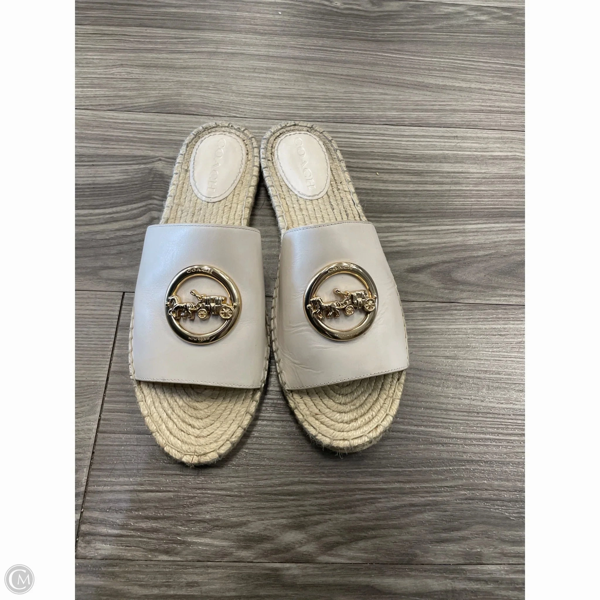Sandals Designer By Coach In White, Size: 9.5 Business Mode