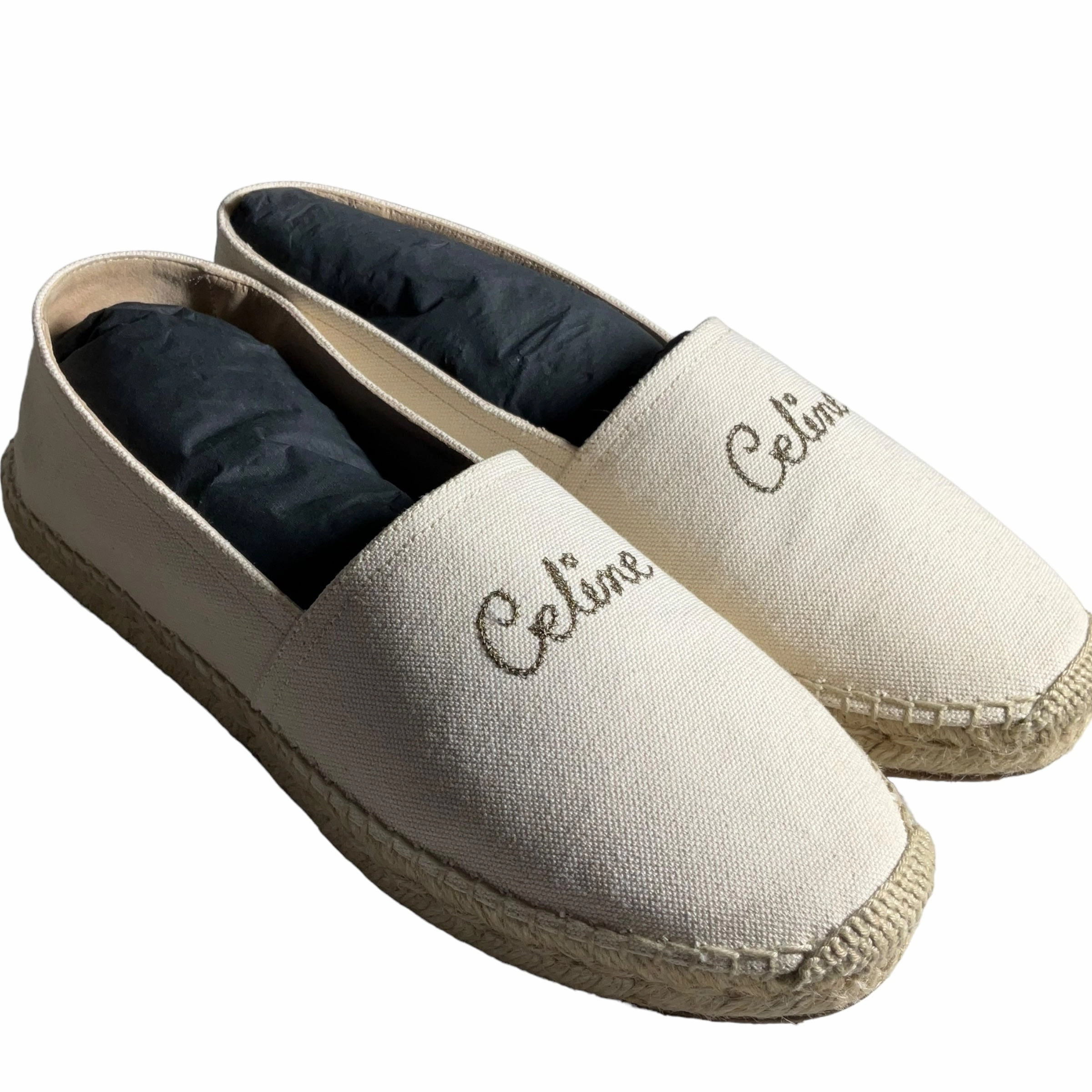 Cream Shoes Luxury Designer Celine, Size 10 Reinforced Heel Cup