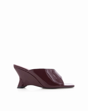 High-Quality Craft Open Toe Boots ISELLE - DARK CHERRY PATENT