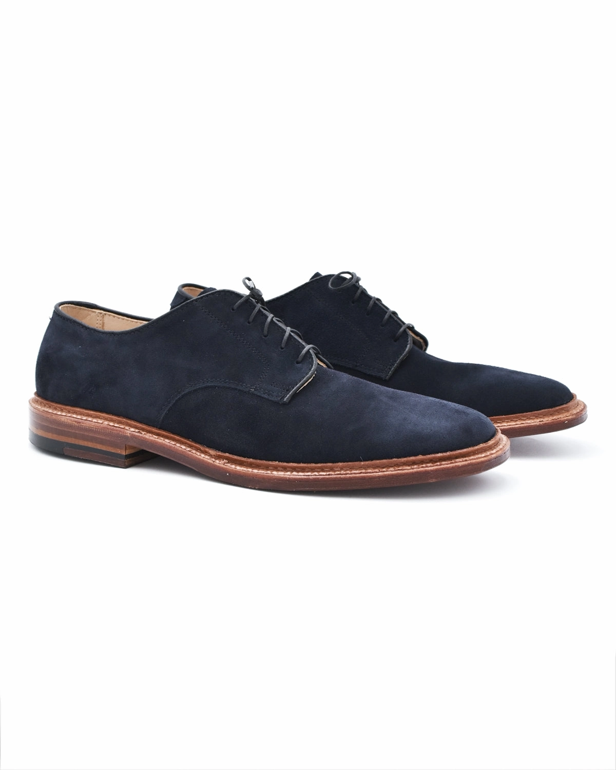 Pearl Shine Breathable Material Alden 293317 Navy Suede Unlined Plain Toe Blutcher