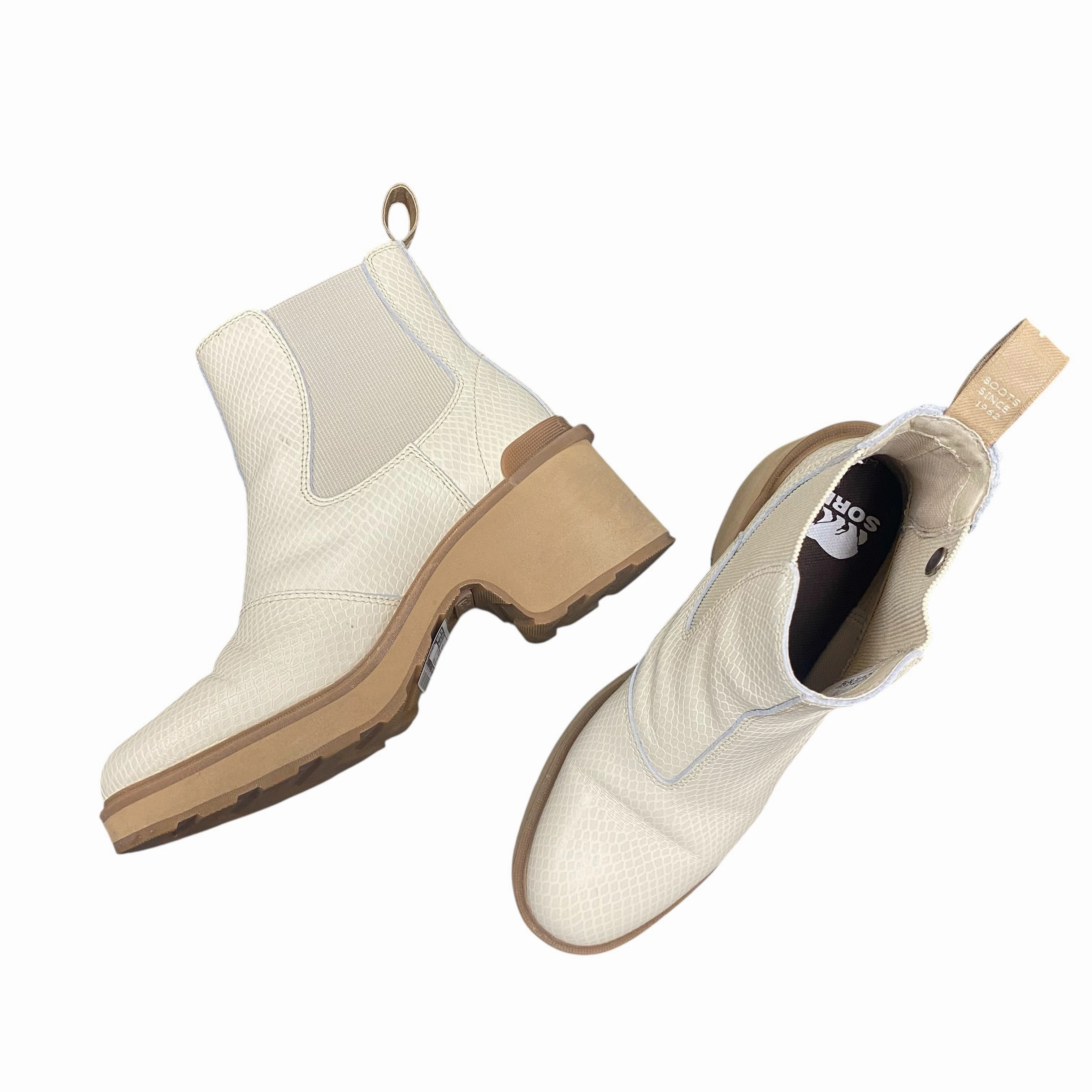 Trend Glow Boots Designer By Sorel In Cream, Size:8.5