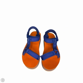 Short Trip Minimalist Aesthetic Design Sandals Designer By Tory Burch In Blue & Orange, Size: 8