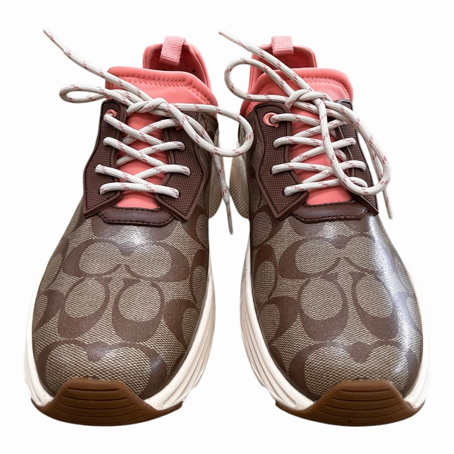 Soft Neutral Shoes Designer By Coach In Brown & Pink, Size:10