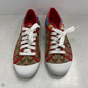 Shoes Designer By Coach In Brown & Red, Size: 8 Party Mood