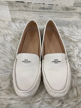 Wear Resistant Outsole Street Cool Shoes Designer By Coach In Cream, Size: 9.5