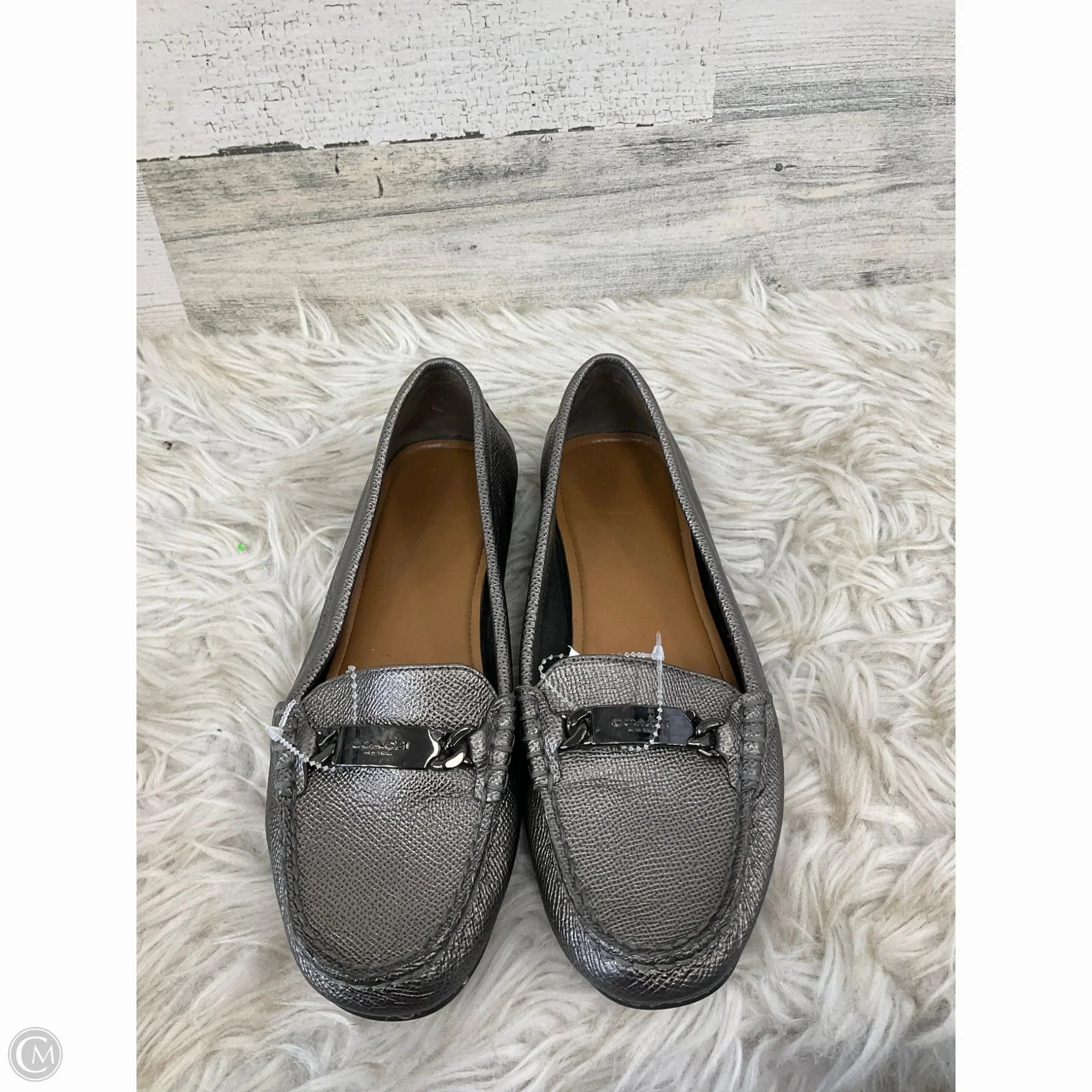 Comfort Strap Ventilation Ports Shoes Designer By Coach In Silver, Size: 6