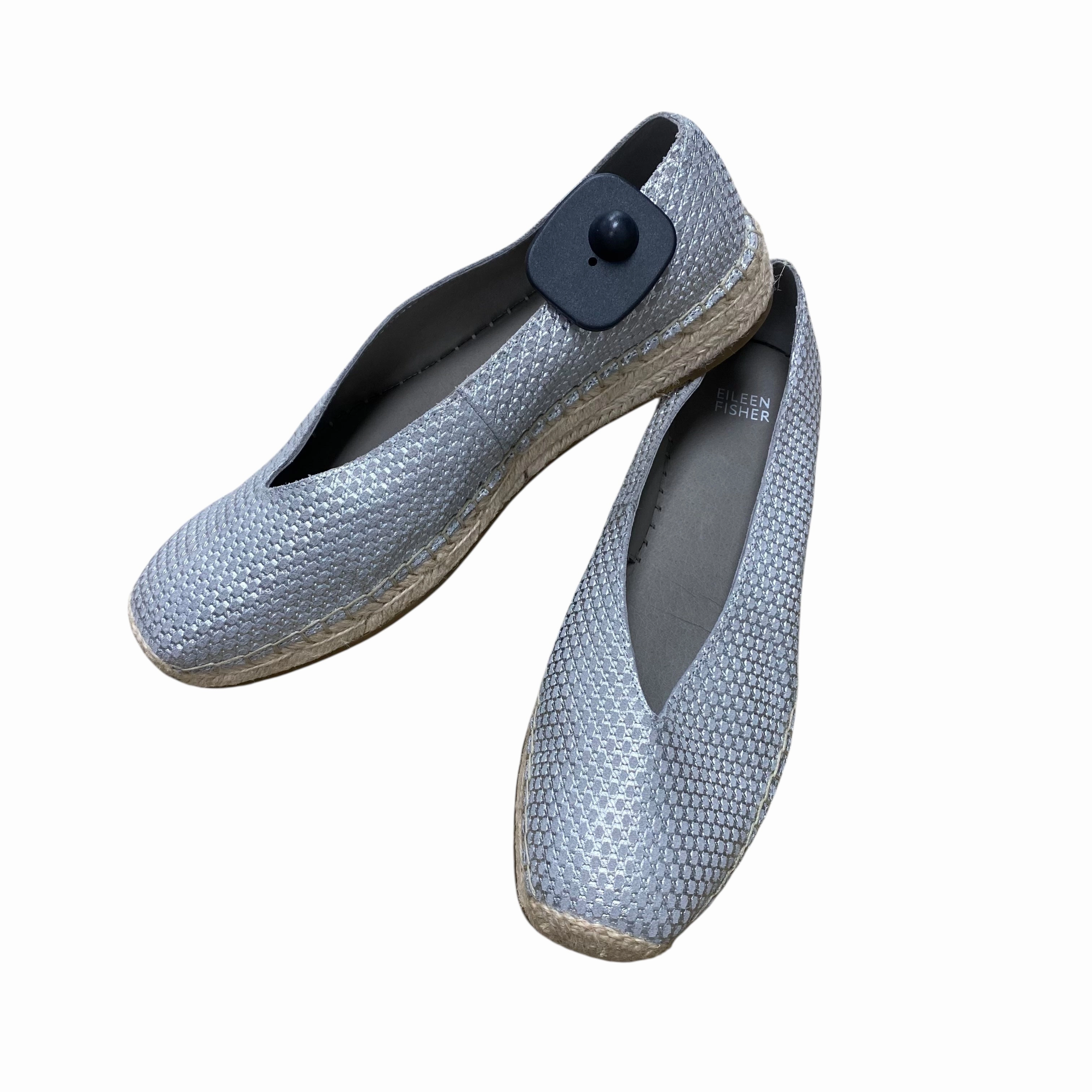 Shoes Designer By Eileen Fisher In Silver & Tan, Size:9 Anti Slip Orthopedic Footbed System