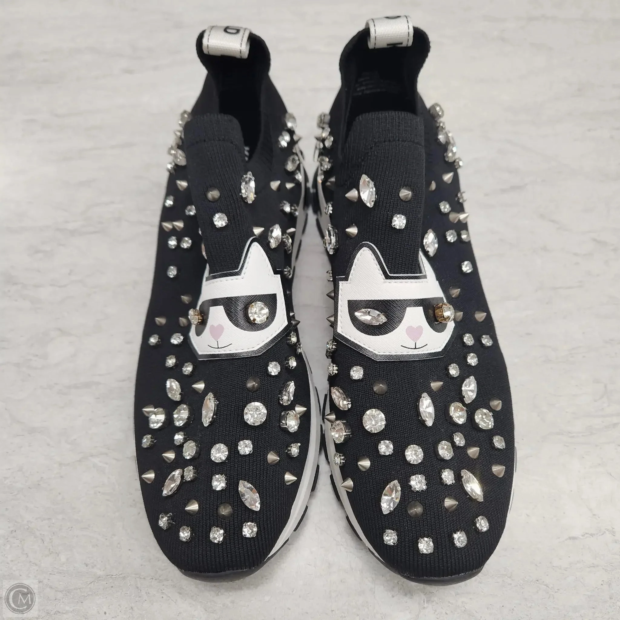 Shoes Designer By Karl Lagerfeld In Black & Silver, Size: 10 Freeze Grip