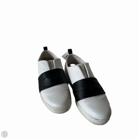 Waterproof Traction Leg Long Shoes Designer By Karl Lagerfeld In Black & White, Size: 9.5