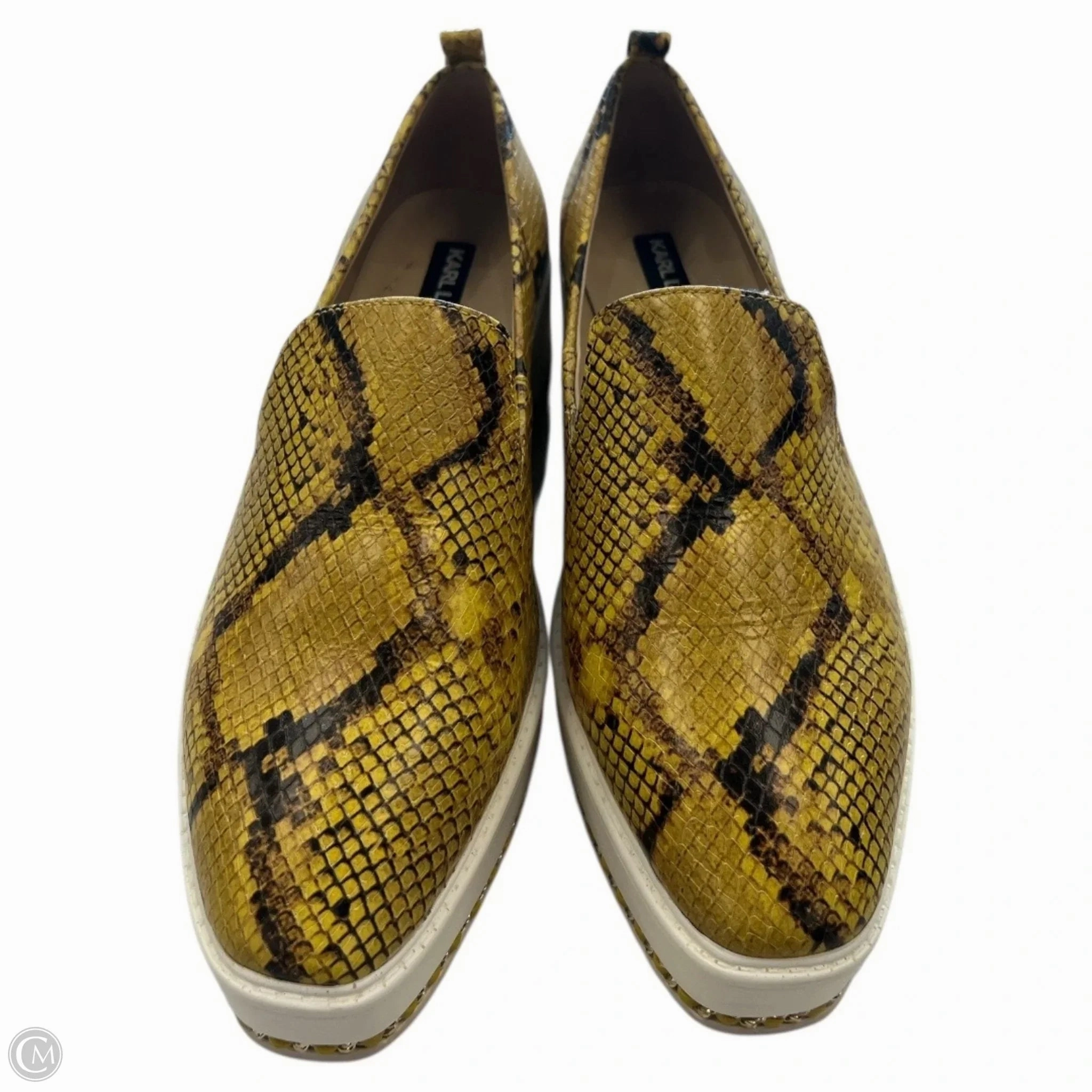 Shoes Designer By Karl Lagerfeld In Yellow, Size: 7 Memory Foam Airport Travel Autumn Tone