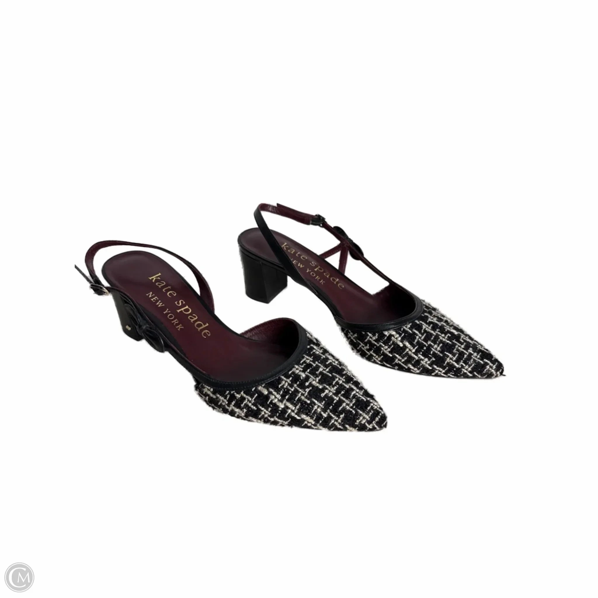 Durable Build Weekend Errands Shoes Designer By Kate Spade In Black & Cream, Size: 9