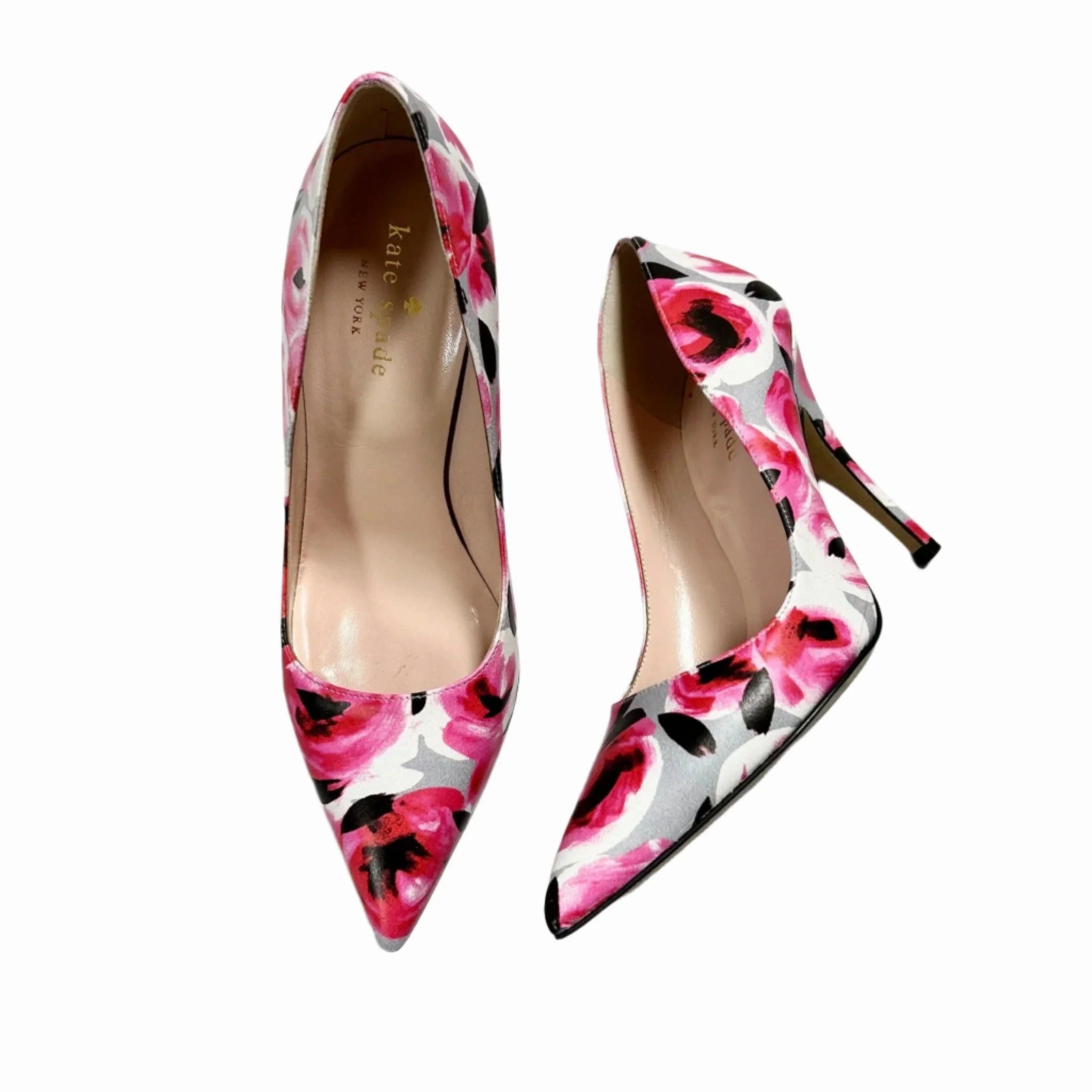 Shoes Designer By Kate Spade In Grey & Pink, Size: 5.5 Rich Glow