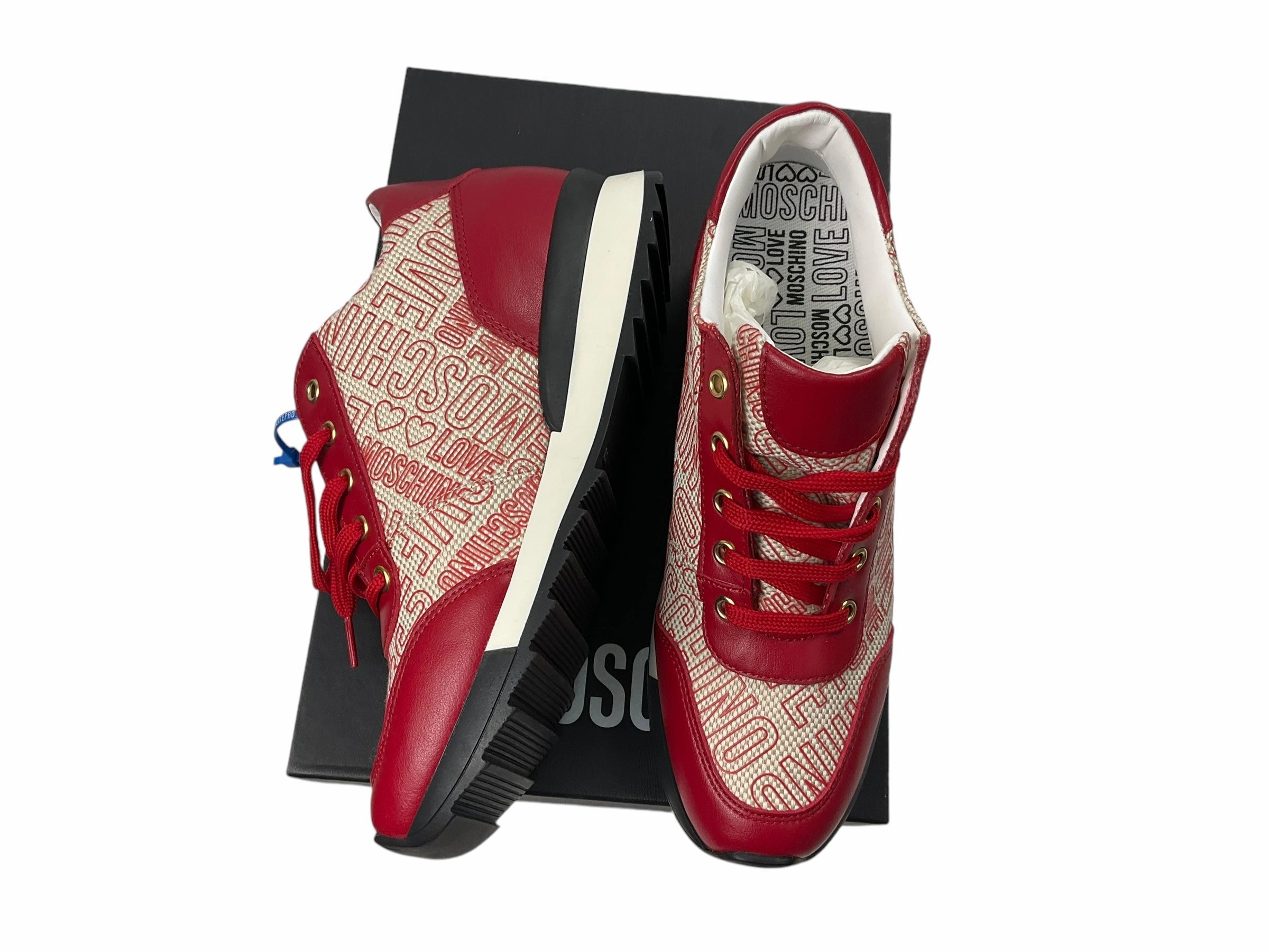 Shoes Designer By Love Moschino In Red, Size: 9 Foam Lining Standing Workers Shock Absorbing Midsole