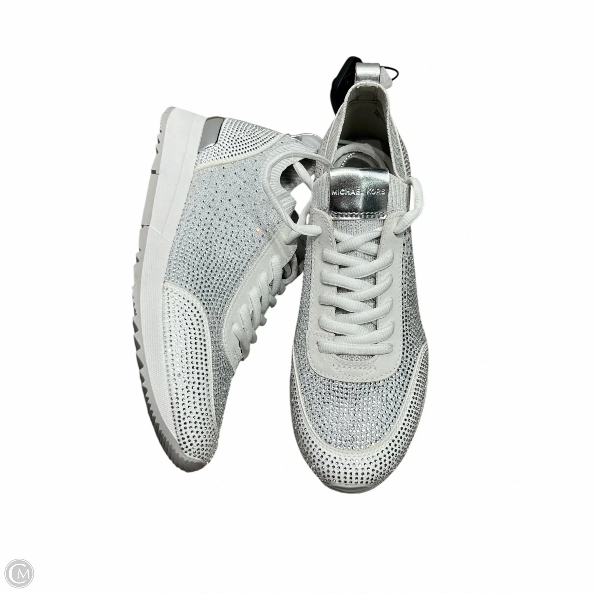 Shoes Designer By Michael Kors In Silver & White, Size: 7.5 Comfort Ankle