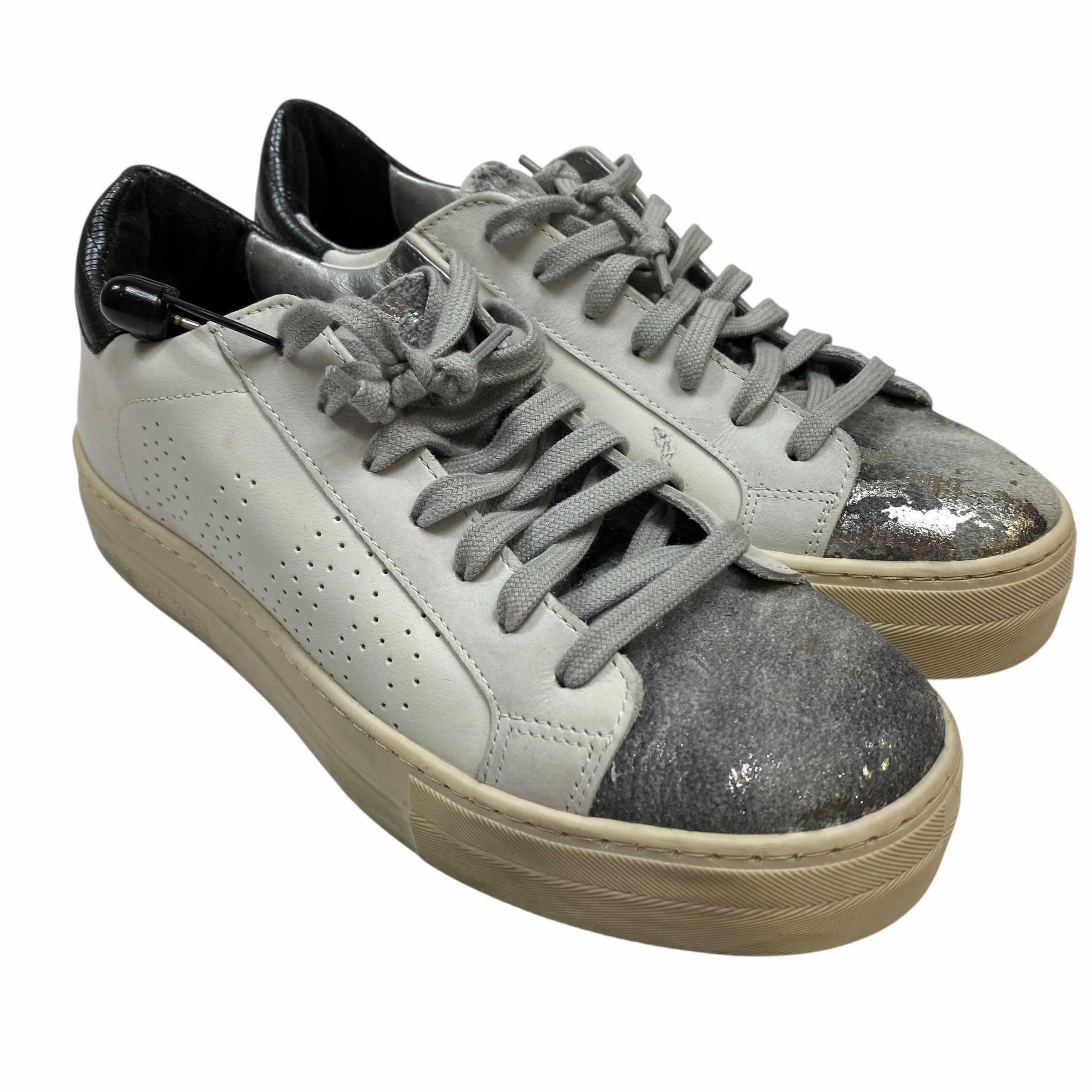 Foam Base Shock Absorbing Shoes Designer By P448 In Grey & White, Size:8.5