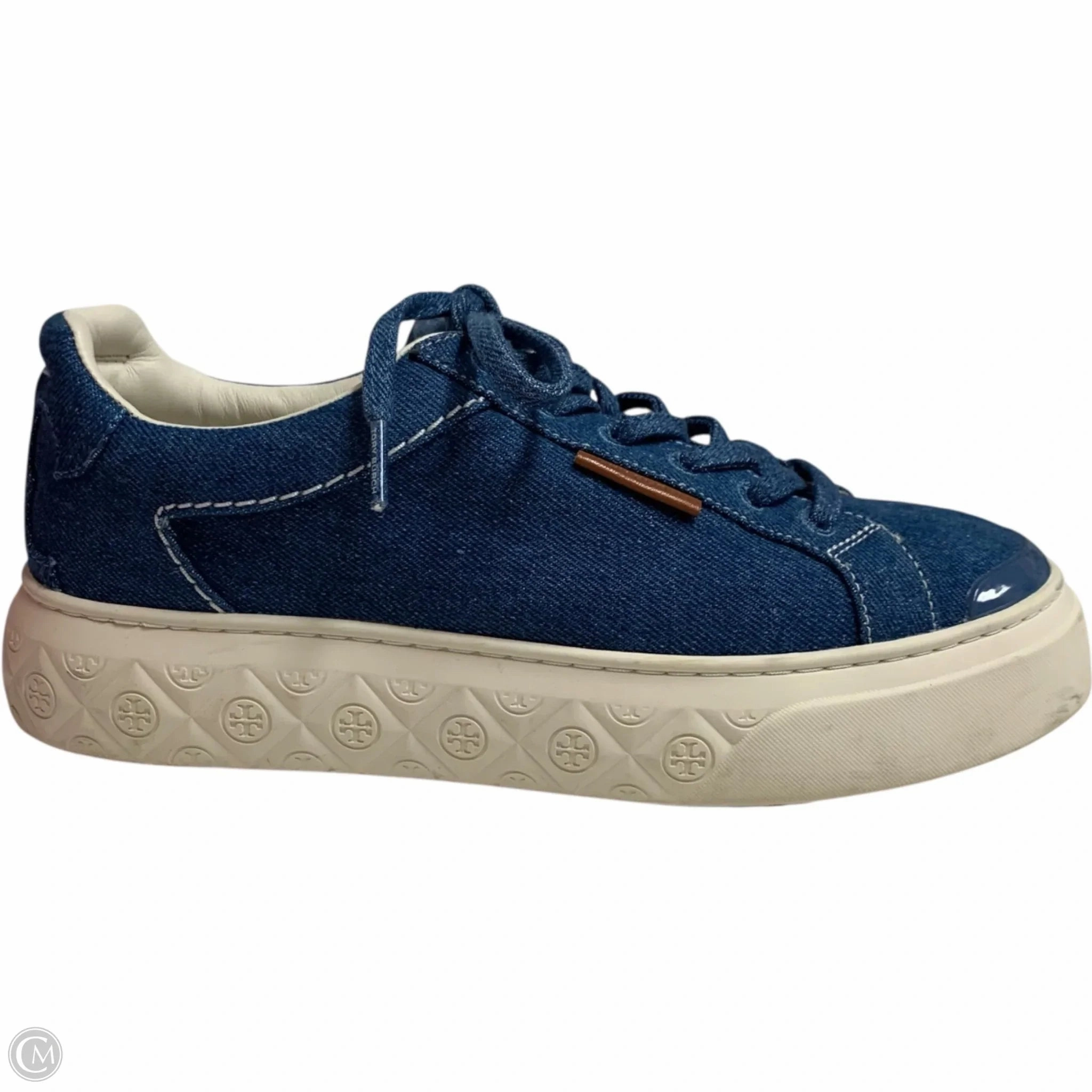 Shoes Designer By Tory Burch In Blue Denim, Size: 8 Stitch Free Construction