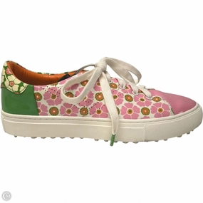 Shoes Designer By Tory Burch In Green & Pink, Size: 7 Cotton Base