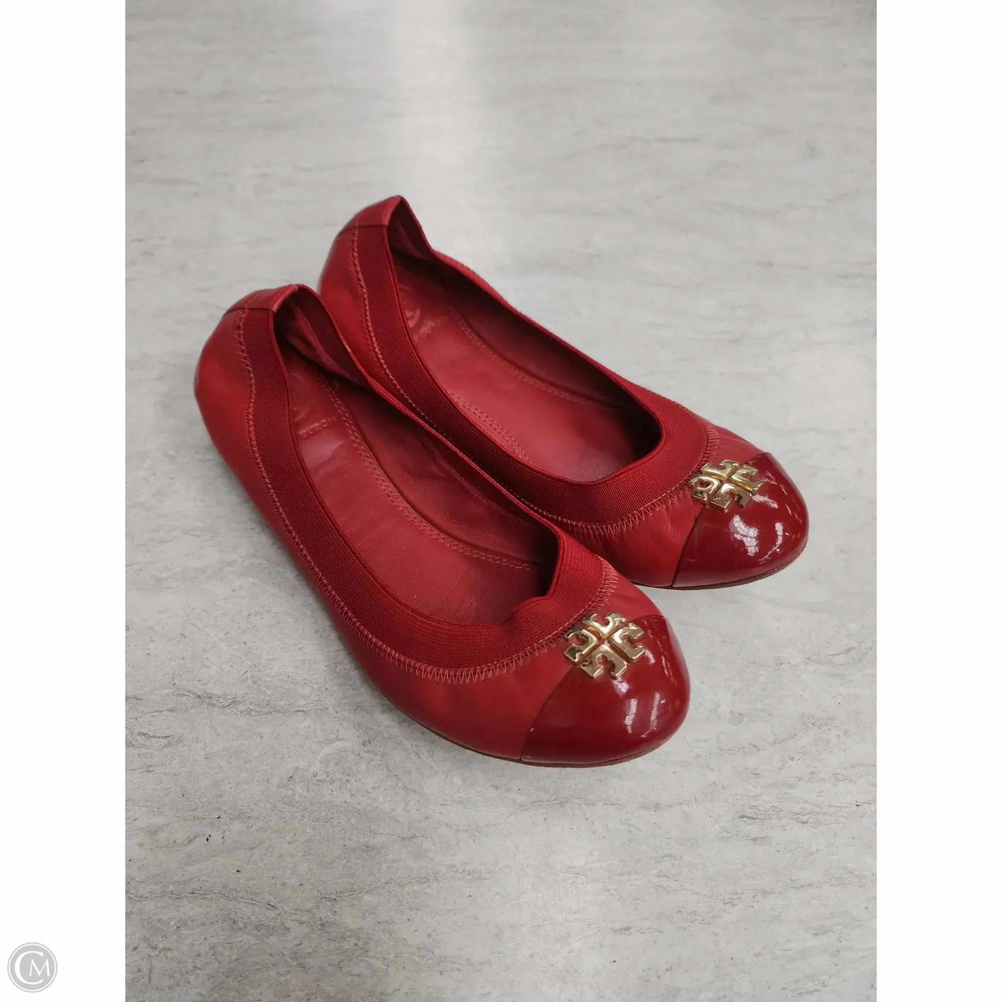 Cool Pop Coastal vibe Shoes Designer By Tory Burch In Red, Size: 5.5