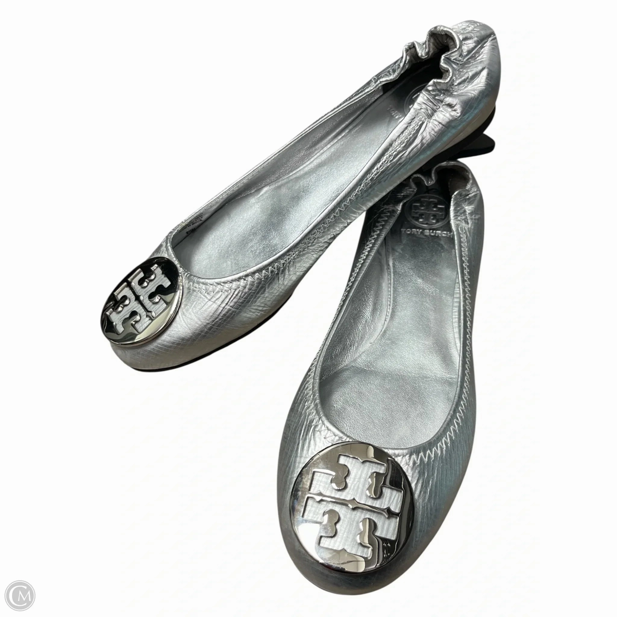 Shoes Designer By Tory Burch In Silver, Size: 9.5 Dual Tone Comfort Upper