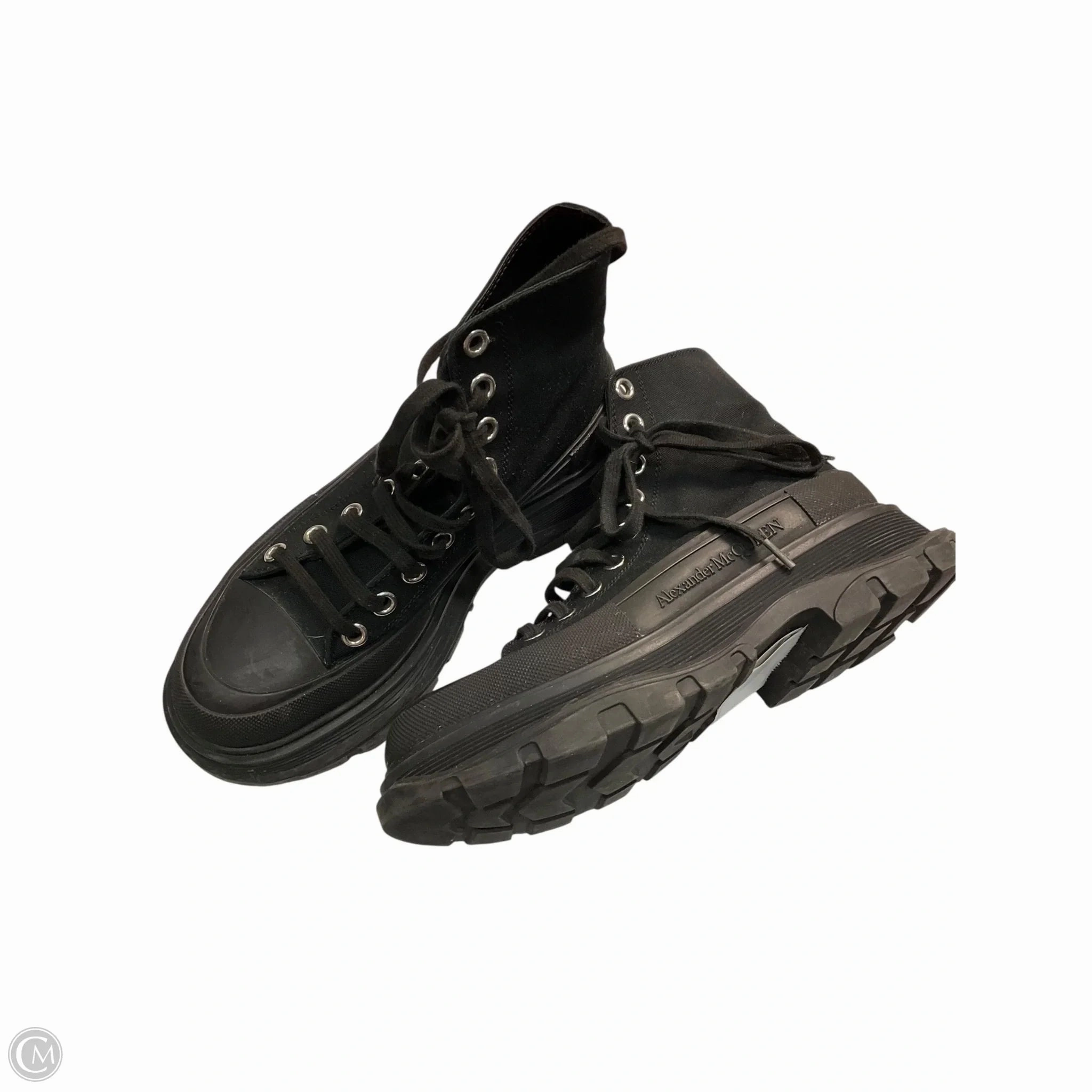 Shock absorption Shoes Luxury Designer By Alexander Mcqueen In Black, Size: 8