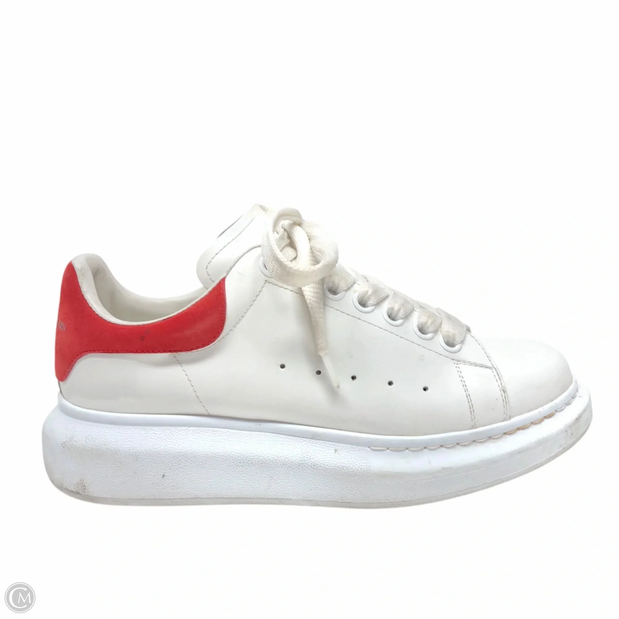 Tropic Mode Party Glow Shoes Luxury Designer By Alexander Mcqueen In Red & White, Size: 7.5