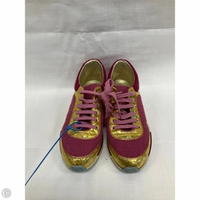 Peace Step Weekend Casual Shoes Luxury Designer By Chanel In Gold & Pink, Size: 7.5