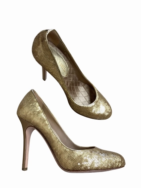 Shoes Luxury Designer By Chanel In Gold Bold Neon