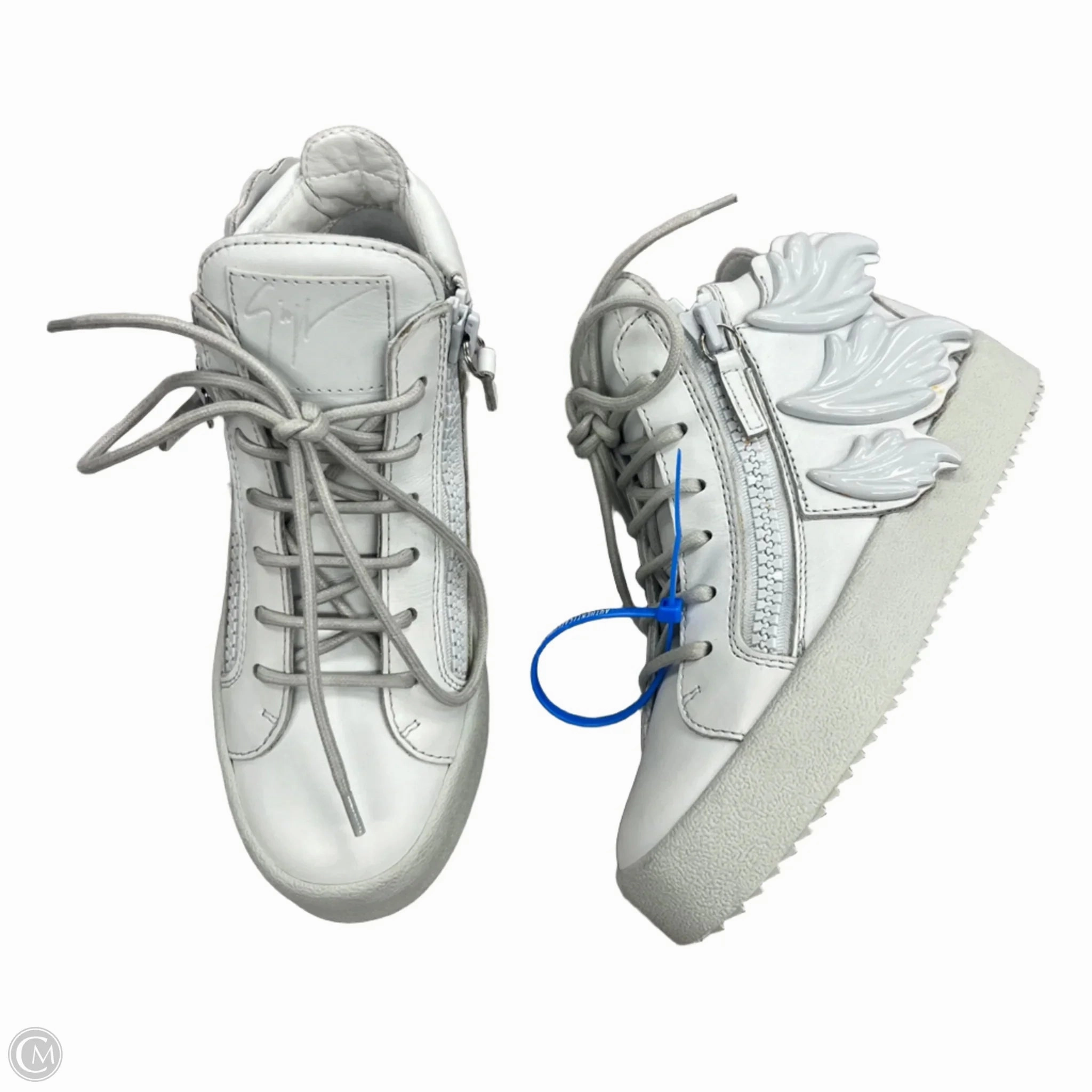 Shoes Luxury Designer By Giuseppe Zanotti In Grey, Size: 5 Canvas Cool