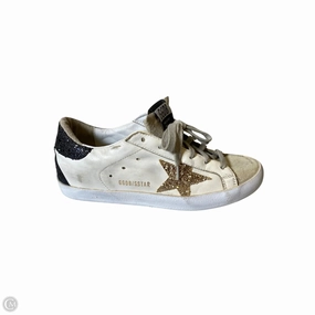 Anti Odor Outdoor Explorers Adjustable Lace Closure Shoes Luxury Designer By Golden Goose In Black & Cream, Size: 38