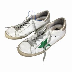 Star Mood Shoes Luxury Designer By Golden Goose In Green & White, Size: 7