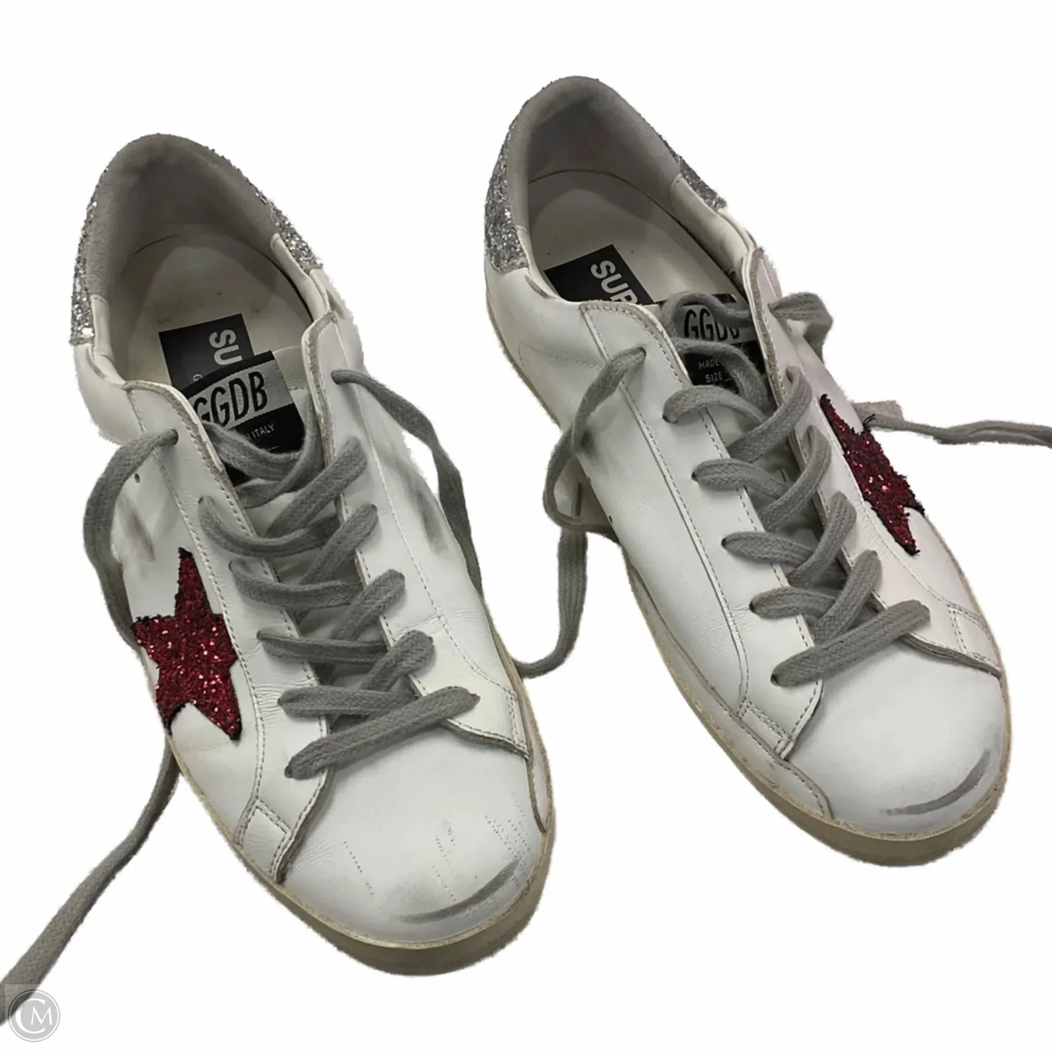 Shoes Luxury Designer By Golden Goose In White, Size: 8.5 Slim Line