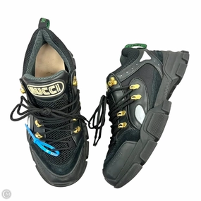 Shoes Luxury Designer By Gucci In Black & Green, Size: 9 Low Impact Landing Design
