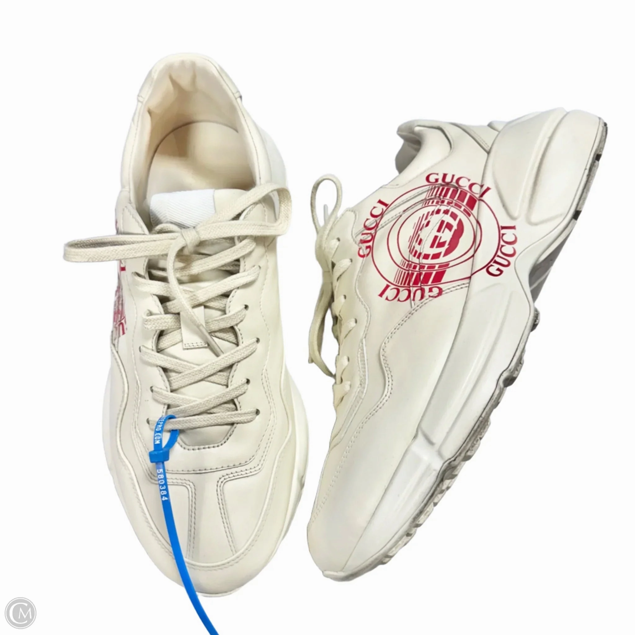 Shoes Luxury Designer By Gucci In White, Size: 11.5 Ankle Collar Padding Adjustable