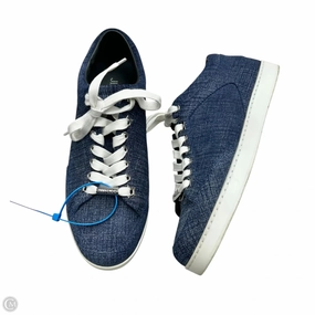 Cushioned Base Work Commute Ventilation Perforation System Shoes Luxury Designer By Jimmy Choo In Blue Denim, Size: 6.5
