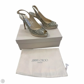 Shoes Luxury Designer By Jimmy Choo In Gold, Size: 6.5 Memory Foam Cushioning